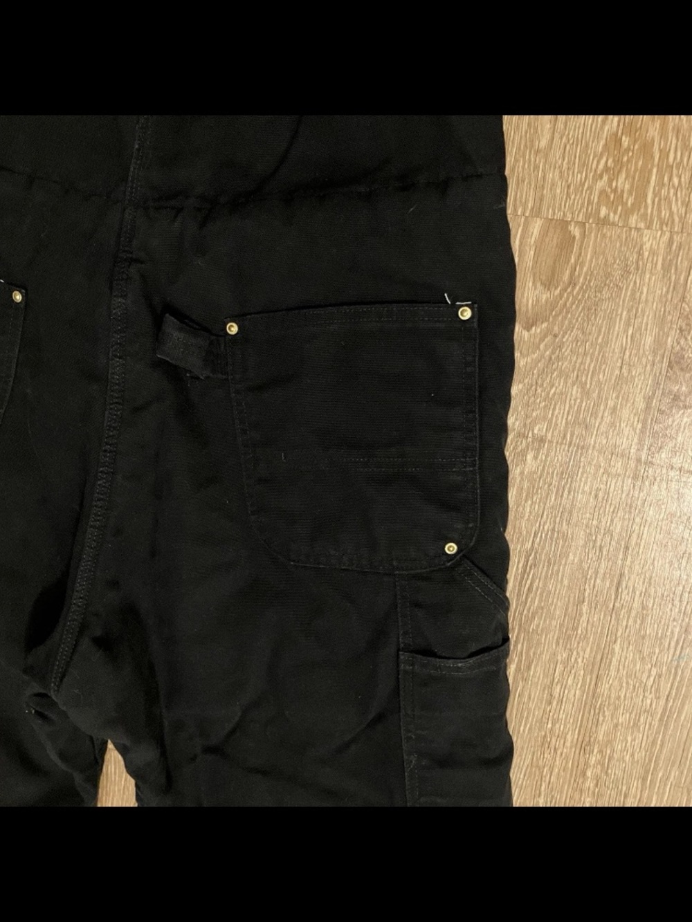 Carhartt R03 BLK Bib Overalls Men's 36x32 Black Insulated Duck Canvas Workwear - Picture 6 of 15